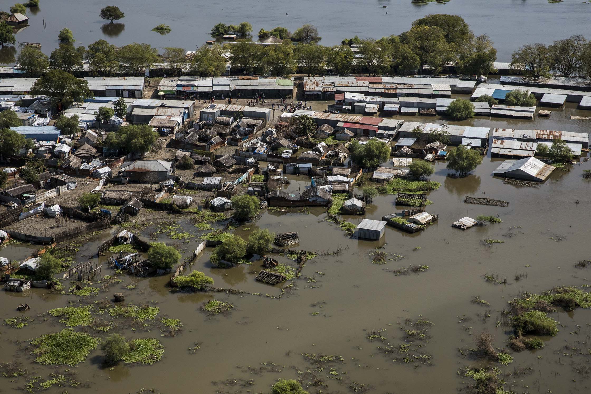 Villaggio alluvionato in Sud Sudan