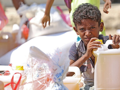 boy with vegetable oil