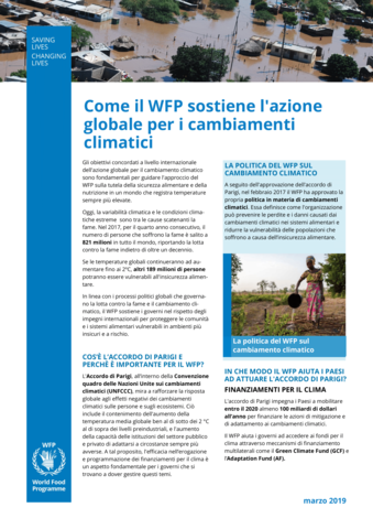 Come il WFP sostiene l'azione globale per i cambiamenti climatici 