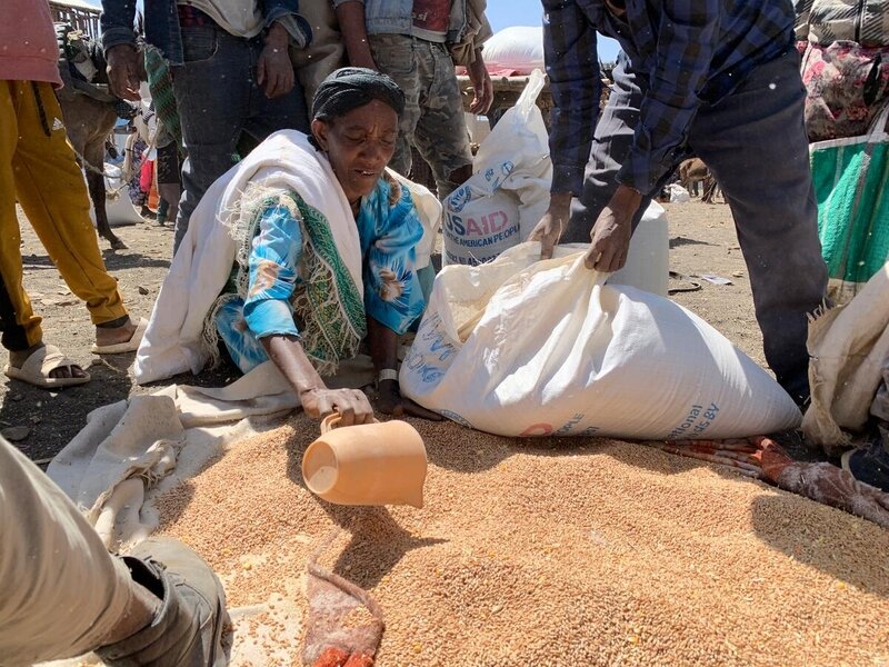 Ethiopia:: A WFP food distribution in Dabat in the Amhara region