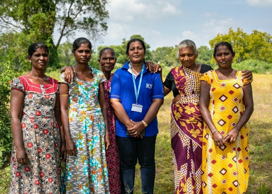 'When there was a lack of food, people had no peace of mind'—Pathmarajani Pathmanathan, in blue shirt. Photo: WFP