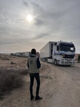 Foto: WFP/photo gallery. Un convoglio di aiuti umanitari dalla Giordania ha raggiunto la Striscia da quando è iniziata l'escalation delle ostilità il 7 ottobre.