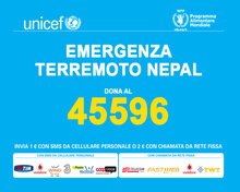 Terremoto in Nepal. Campagna WFP/UNICEF - dona con un SMS al 45596