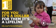 La campagna di 72 ore del WFP #ADollarALifeline raccoglie fondi a sostegno dei rifugiati siriani